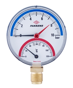 Термометр биметаллический с комбинированным соединением PAKKENS TE 100 700 01 Термометры